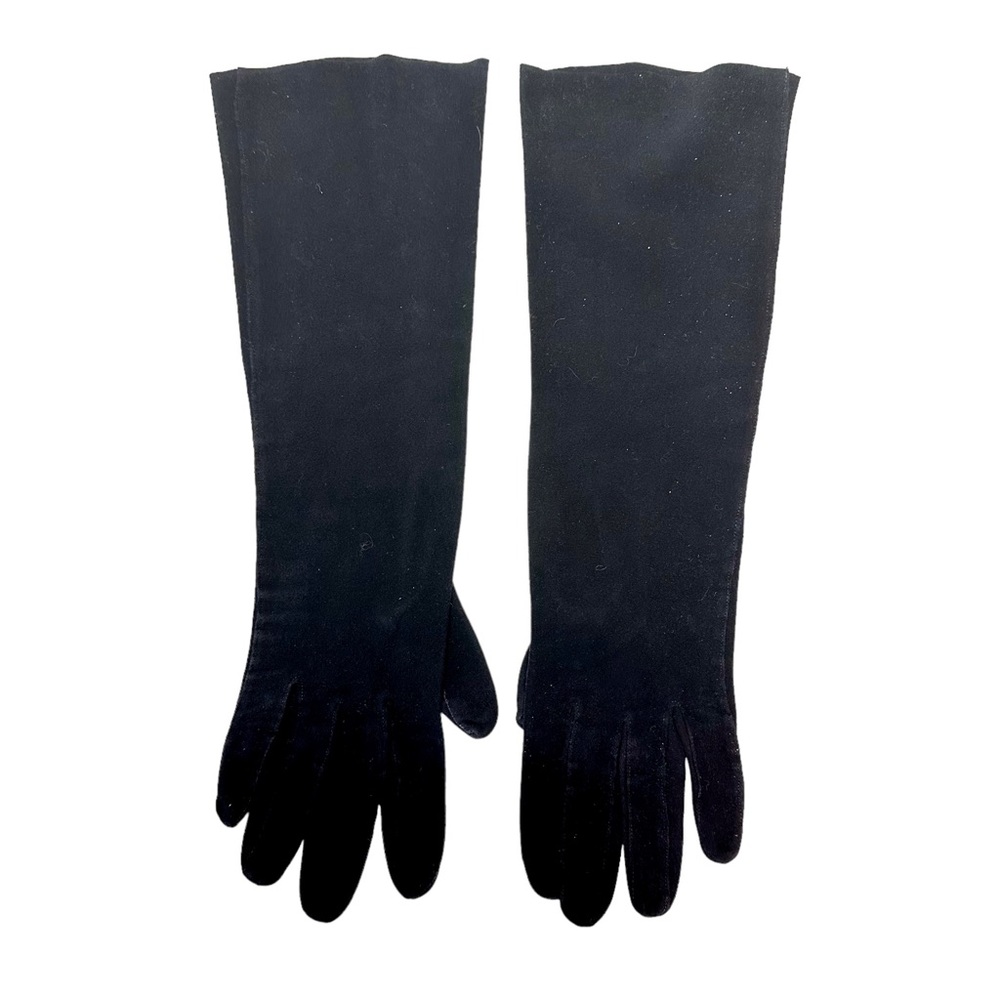 Made in France Black Lightweight Soft Fabric Gloves Size 6/2